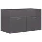vidaXL Armario para lavabo contrachapada gris brillo 80x38,5x46 cm vidaXL Armario para lavabo contrachapada gris brillo 80x38,5x46 cm
