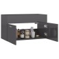 vidaXL Armario para lavabo contrachapada gris brillo 80x38,5x46 cm vidaXL Armario para lavabo contrachapada gris brillo 80x38,5x46 cm