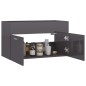 vidaXL Armario para lavabo contrachapada gris brillo 80x38,5x46 cm vidaXL Armario para lavabo contrachapada gris brillo 80x38,5x46 cm