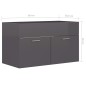vidaXL Armario para lavabo contrachapada gris brillo 80x38,5x46 cm vidaXL Armario para lavabo contrachapada gris brillo 80x38,5x46 cm