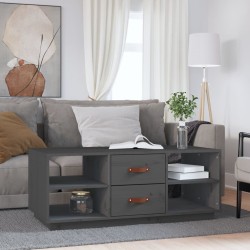 vidaXL Mesa de centro de madera maciza de pino gris 100x50x41 cm