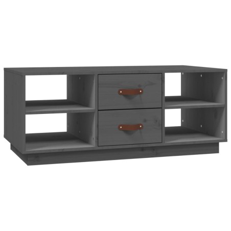 vidaXL Mesa de centro de madera maciza de pino gris 100x50x41 cm