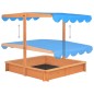 vidaXL Arenero con techo ajustable de madera de abeto 115x115x115 cm vidaXL Arenero con techo ajustable de madera de abeto 115x115x115 cm