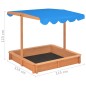 vidaXL Arenero con techo ajustable de madera de abeto 115x115x115 cm vidaXL Arenero con techo ajustable de madera de abeto 115x115x115 cm