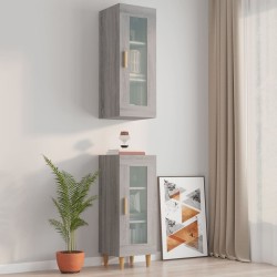 vidaXL Armario de pared colgante gris Sonoma 34,5x34x90 cm
