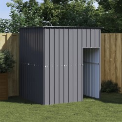 vidaXL Caseta perros con tejado acero galvanizado gris 165x153x181 cm