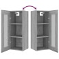 vidaXL Armario de pared colgante gris Sonoma 34,5x34x90 cm vidaXL Armario de pared colgante gris Sonoma 34,5x34x90 cm