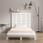 vidaXL Cabecero cama de pared madera maciza pino blanco 126x3x91,5 cm