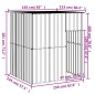 vidaXL Caseta perros con tejado acero galvanizado gris 165x153x181 cm