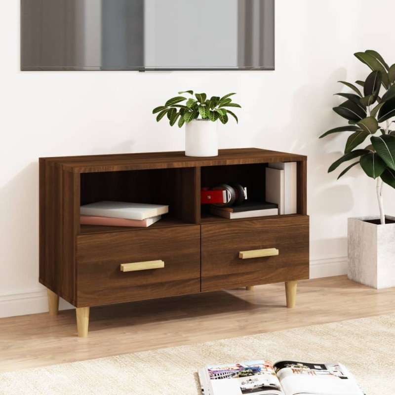 vidaXL Mueble para TV madera contrachapada roble marrón 80x36x50 cm