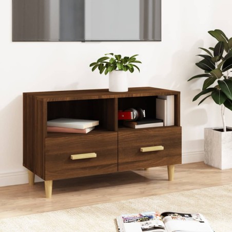 vidaXL Mueble para TV madera contrachapada roble marrón 80x36x50 cm