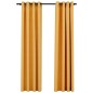 vidaXL Cortinas opacas con ojales look lino 2 pzas amarillo 140x225 cm vidaXL Cortinas opacas con ojales look lino 2 pzas amarillo 140x225 cm