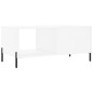 vidaXL Mesa de centro madera contrachapada blanco 90x50x40 cm