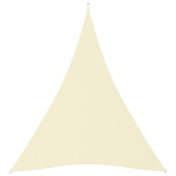 vidaXL Toldo de vela triangular tela Oxford color crema 5x6x6 m