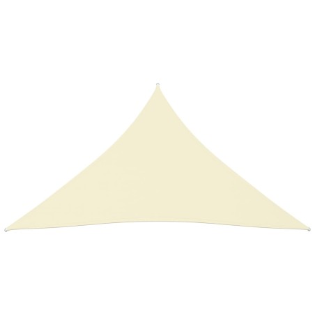 vidaXL Toldo de vela triangular tela Oxford color crema 5x6x6 m