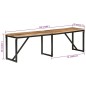 vidaXL Banco de madera maciza de mango 160x35x46 cm vidaXL Banco de madera maciza de mango 160x35x46 cm