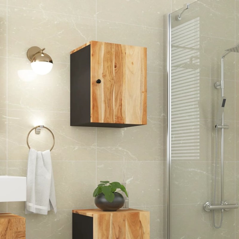 vidaXL Armario de baño de pared madera maciza de acacia 38x33x48 cm vidaXL Armario de baño de pared madera maciza de acacia 38x33x48 cm
