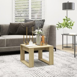 vidaXL Mesa auxiliar de madera contrachapada roble Sonoma 50x50x35 cm
