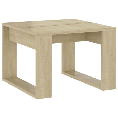 vidaXL Mesa auxiliar de madera contrachapada roble Sonoma 50x50x35 cm