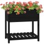 vidaXL Jardinera con estante madera maciza de pino negro 82,5x54x81 cm vidaXL Jardinera con estante madera maciza de pino negro 82,5x54x81 cm