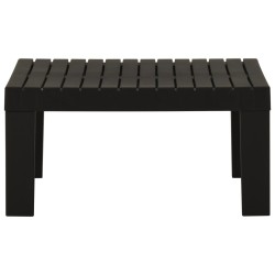 vidaXL Mesita de jardín de plástico gris