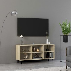 vidaXL Mueble de TV con patas metal color roble Sonoma 103,5x30x50 cm