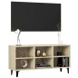 vidaXL Mueble de TV con patas metal color roble Sonoma 103,5x30x50 cm vidaXL Mueble de TV con patas metal color roble Sonoma 103,5x30x50 cm