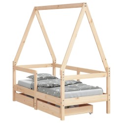 vidaXL Estructura de cama para niños con cajones madera pino 70x140 cm