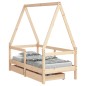 vidaXL Estructura de cama para niños con cajones madera pino 70x140 cm vidaXL Estructura de cama para niños con cajones madera pino 70x140 cm