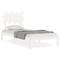 vidaXL Estructura de cama con cabecero madera maciza blanco vidaXL Estructura de cama con cabecero madera maciza blanco