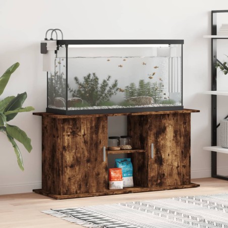 vidaXL Soporte de acuario madera ingeniería roble ahumado 121x41x58 cm