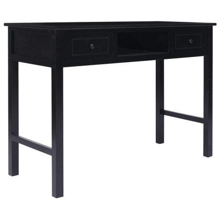 vidaXL Escritorio de madera maciza de Paulownia negro 108x45x76 cm