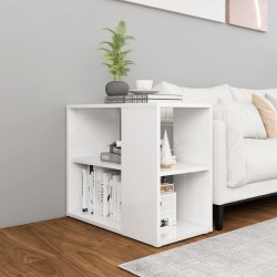 vidaXL Armario auxiliar madera contrachapada blanco brillo 60x30x50 cm