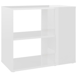vidaXL Armario auxiliar madera contrachapada blanco brillo 60x30x50 cm
