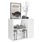 vidaXL Armario auxiliar madera contrachapada blanco brillo 60x30x50 cm vidaXL Armario auxiliar madera contrachapada blanco brillo 60x30x50 cm