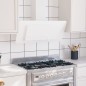 vidaXL Campana extractora acero inoxidable vidrio templado blanco 90cm vidaXL Campana extractora acero inoxidable vidrio templado blanco 90cm