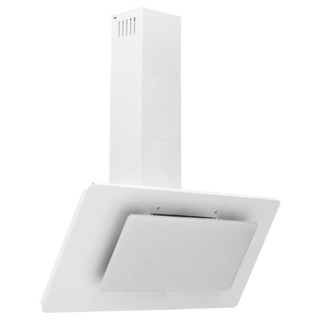 vidaXL Campana extractora acero inoxidable vidrio templado blanco 90cm