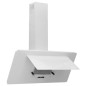 vidaXL Campana extractora acero inoxidable vidrio templado blanco 90cm vidaXL Campana extractora acero inoxidable vidrio templado blanco 90cm