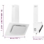 vidaXL Campana extractora acero inoxidable vidrio templado blanco 90cm vidaXL Campana extractora acero inoxidable vidrio templado blanco 90cm