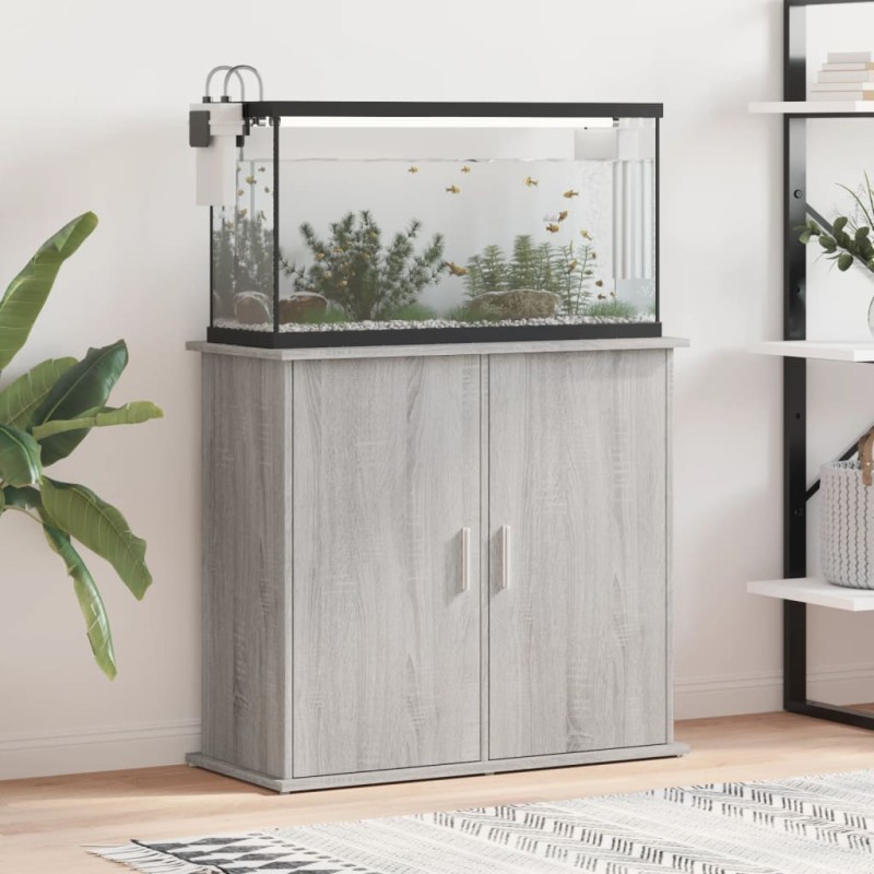 vidaXL Soporte para acuario madera ingeniería gris Sonoma 81x36x73 cm vidaXL Soporte para acuario madera ingeniería gris Sonoma 81x36x73 cm