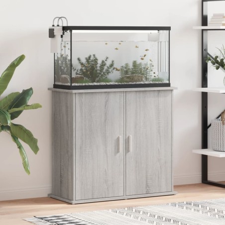 vidaXL Soporte para acuario madera ingeniería gris Sonoma 81x36x73 cm