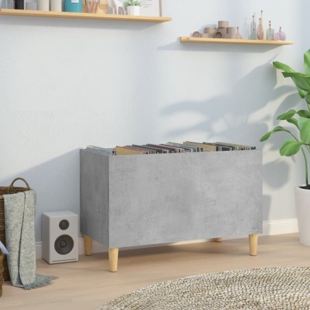 vidaXL Mueble discos madera contrachapada gris hormigón 74,5x38x48 cm