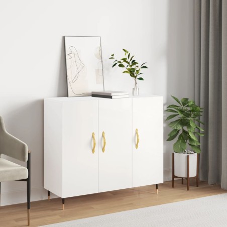 vidaXL Aparador de madera de ingeniería blanco 90x34x80 cm