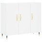 vidaXL Aparador de madera de ingeniería blanco 90x34x80 cm vidaXL Aparador de madera de ingeniería blanco 90x34x80 cm