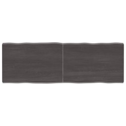 vidaXL Tablero mesa madera tratada borde vivo marrón 120x40x(2-4) cm