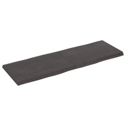 vidaXL Tablero mesa madera tratada borde vivo marrón 120x40x(2-4) cm
