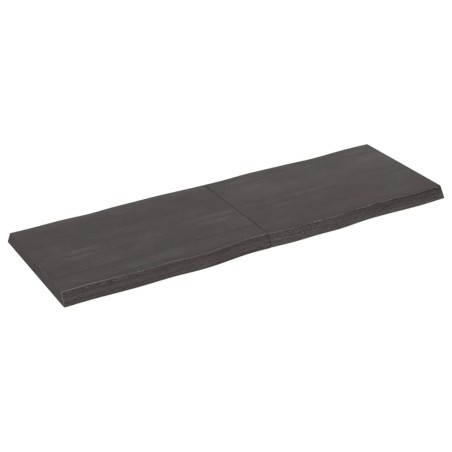 vidaXL Tablero mesa madera tratada borde vivo marrón 120x40x(2-4) cm