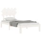 vidaXL Estructura de cama con cabecero madera maciza blanco vidaXL Estructura de cama con cabecero madera maciza blanco