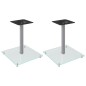 vidaXL Soportes de altavoces 2 uds vidrio templado plateado 1 pilar vidaXL Soportes de altavoces 2 uds vidrio templado plateado 1 pilar