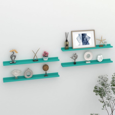 vidaXL Estantes de pared 4 unidades azul 80x9x3 cm